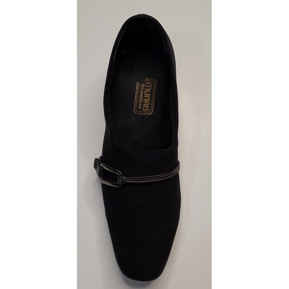 Munro American Women's Shoes Cindi Black Fabric Heels With Strap Sz 8.5M - Picture 8 of 16